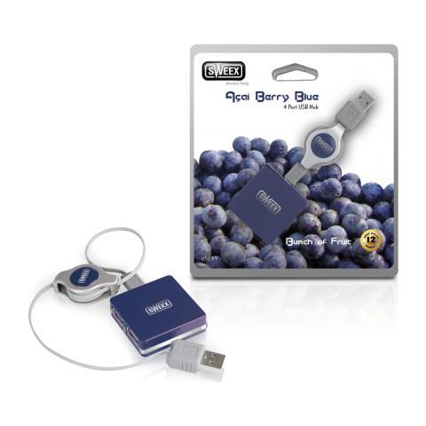 4 Port USB Hub Acai Berry Blue - Foto 1
